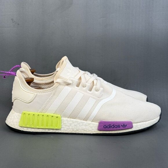 Adidas NMD R1 Chalk White Semi Solar Yellow sneaker shoes men’s size 13 - Picture 1 of 8